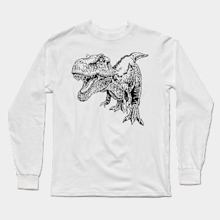 Saurus T-Rex dinosaur Hand Drawn Art T Rex Long Sleeve T-Shirt